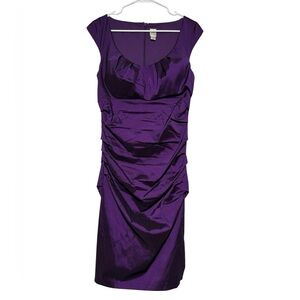 Sangria Royal Purple Bodycon Dress Sz 12 Dark Romantic Whimsigoth Wedding Formal